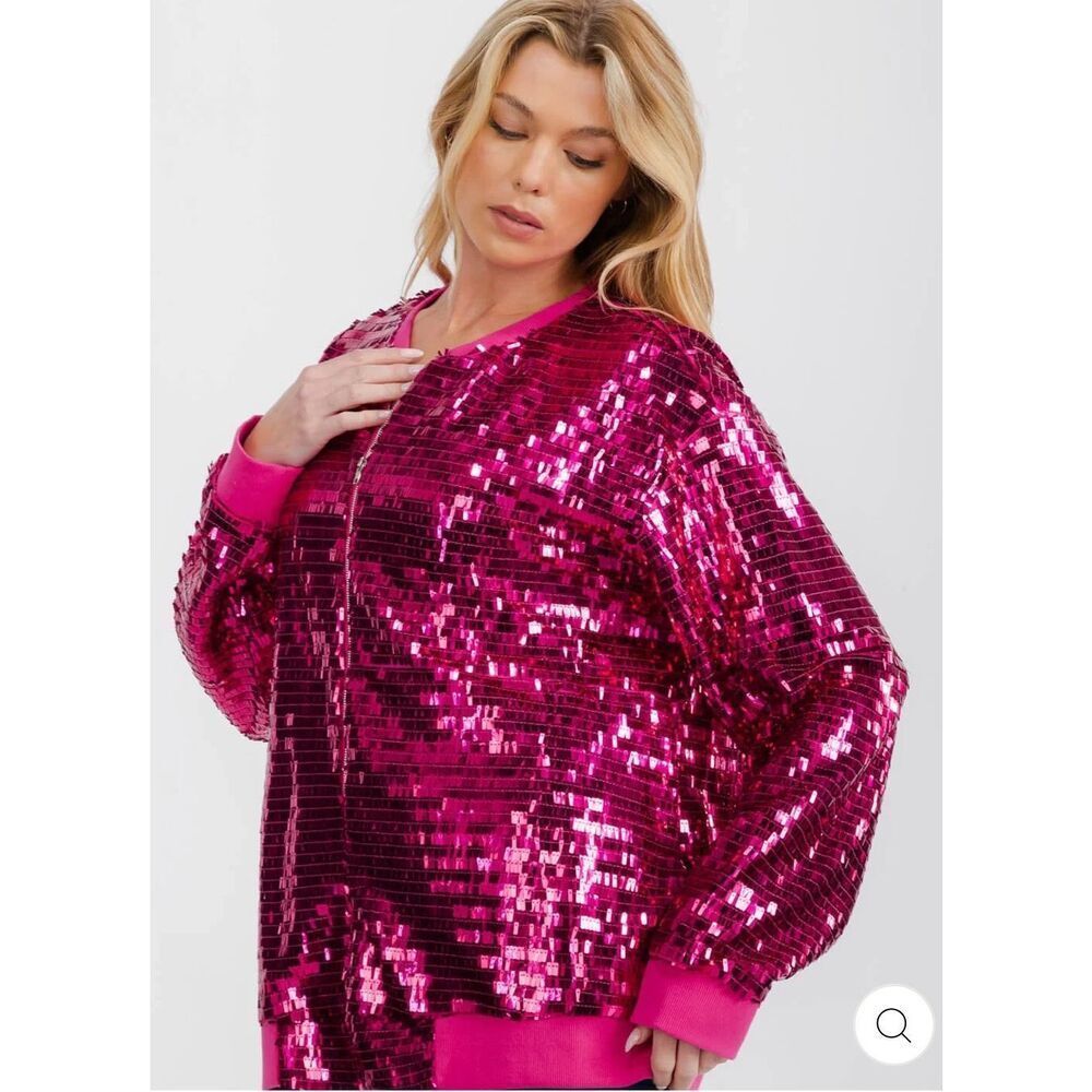 Sequin Embellished Bomber Jacket NWT - image 1